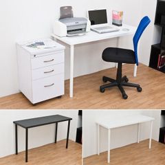 テーブル 作業台 デスク 机 120×45cm シンプル 白 ホワイト 黒 ブラック ワークテーブル フリーテーブル 書斎 勉強机 学習机 パソコンデスク 【ty1245】