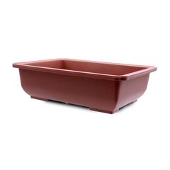 【未使用】大和プラスチック 盆栽鉢 9号 長方鉢 長角 四角 ブラウン つや消し 浅型 大型 中型 松柏 雑木 約24.8センチ 植木鉢 苔 うめきち盆栽用品店