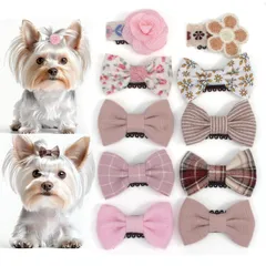 新品 BIANHUAN 犬 ペット用 ヘアクリップ ヘアピン リボン 10点セット コームピン パッチン留め 髪飾り オシャレ 上品 超可愛い 赤ちゃん ペット ベビー ヘアアクセサリー