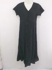 ◇ fifth フィフス 刺繍 半袖 ロング ワンピース ブラック レディース P  【中古】 【1208260001235】