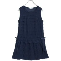 【極美品】インゲボルグ★レースの段々フリル♪ブラウス チュニック サイズ9 ネイビー系 z15565