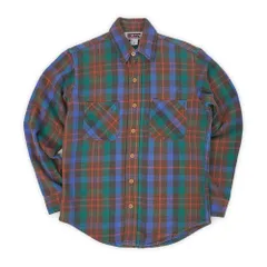 ビッグマック BIG MAC 80s 80年代 ヘビーネルシャツ MADE IN USA アメリカ製 フランネル プリントネル ヴィンテージ 旧タグ アメカジ 定番 古着 メンズ シャツ ブラウン系 チェック柄 S【中古】