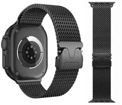 【数量限定】パラシュートスタイルのバックル 49mm 46mm ミラネーゼループ 45mm 44mm 42mm バンド アップルウォッチバンド メッシュ Watch 無段階調節 オシャレ ステンレス鋼 Apple メンズ アップルウォッチUltra3/Ultr