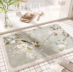 バスマットさわやか花鳥柄カーペットマット室内マット戸口マットトイレマット