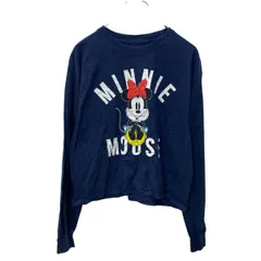 Disney 長袖 プリントTシャツ レディース M ネイビー ディズニー ロンT ロングTシャツ ミニー 古着卸 アメリカ仕入 a704-5692