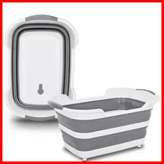 折りたたみたらい 大型 洗い桶 犬バスグッズ 猫犬お風呂用 大容量 洗濯バケツ 水抜栓付 取っ手三つ付き ソフトタブ 洗濯 SOLPEX ベビーバス ペット用バスタブ 排水プラグが付く コンパクト 衣類・靴つけ洗い ソフトバケツ タブワイド キッチン アウトド