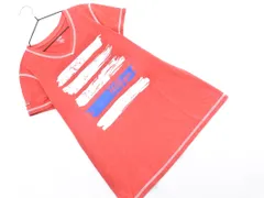 TOMMY HILFIGER トミーヒルフィガー Vネック プリント Tシャツ sizeM/赤 ■◆ レディース