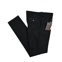 BERWICH ベルウィッチ / スラックス ストレッチ ノータック チノ コットン グレンチェック ネイビー 412054