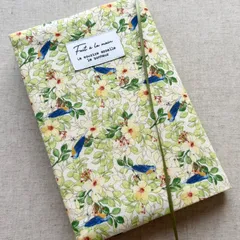 【四六判ハード_a023】ブックカバー 青い鳥柄