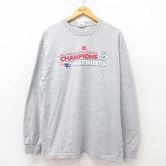 XL/古着 長袖 ビンテージ Tシャツ メンズ 00s NFL ニューイングランドペイトリオッツ クルーネック グレー 霜降り アメフト スーパーボウル