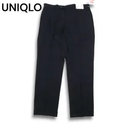 新品★ UNIQLO ユニクロ 暖パン★ ヒートテック ストライプ ストレッチ SLIM FIT スラックス パンツ Sz.91 メンズ 紺 大きい