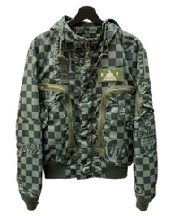 ヒステリックグラマー HYSTERIC GLAMOUR Check Pattern Boxy Military Flight Jacket ミリタリー フライト ジャケット 緑 ジャケット チェック グリーン Mサイズ 104MT-1568のサムネイル