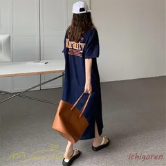 新品 ワンピース Tシャツ レディース Tシャツワンピース 夏 ロングTシャツ ミモレ丈 裾口スリット カジュアル 5分袖 体型カバー 着痩せ カットソー 大きいサイズ kkk