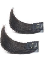 【在庫処分】HIYE 付け毛 エクステ ヘアピース 人毛100％ 部分ウィッグ ポイントウィッグ 増毛 サイド 盛り髪 ボリュームアップ ワンタッチ つむじカバー (10cm栗色)