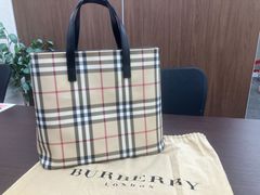 【美品】バーバリー（BURBERRY）コーティングチェックトートバッグ