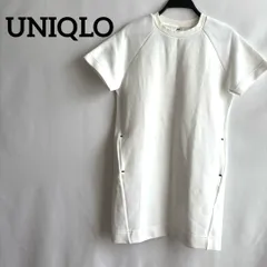 UNIQLOユニクロ白ホワイト無地半袖トップスシンプル丸襟カジュアルM