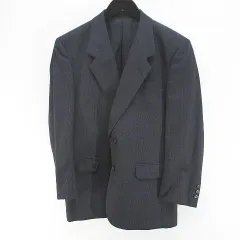 SPECIAL ORDER スリーピース スーツ チェック柄 テーラード ジャケット ベスト ジレ ロングパンツ スラックス ジップフライ 灰系 グレー 毛 ウール