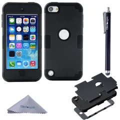 ソフトシリコン＋ハードPC 全面保護 三重構造 衝撃吸収 傷防止 ケース ケース アイポットタッチ 6/5 Touch Touch 第7/6/5世代対応 iPod iPod ブラック 7 Wisdompro