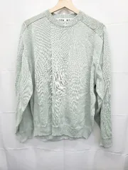 ◇ ⊂ CITEN シテン ロゴ ペーパータッチ クルーネック 長袖 プルオーバー ニット サイズM グリーン系 メンズ E  【1507010015240】のサムネイル