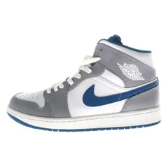 NIKE (ナイキ) AIR JORDAN 1 MID TRUE BLUE エアジョーダン1 ミッド トゥルーブルー DQ8426-014 US10/28cm ホワイト/ブルー/グレー