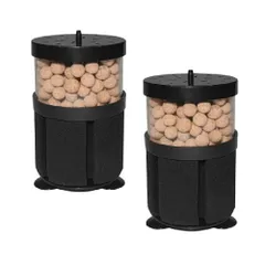 水槽 投げ込みタイプ スポンジフィルター フィルター ろ過 アクアリウム 酸素 供給 エアレーション エアポンプ 吸盤 付属 大型 ろ過 水質 交換 ろ材付き エアー 環境管理 2個セット (本体2個/ろ材付属) [本体2個/ろ材付属]