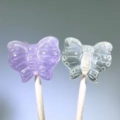 E12-2 ラベンダーアメジスト・レモンクォーツ蝶 天然石パーツ 約17㎜ ブレスレットパーツ ネックレスパーツ アクセサリーパーツ チャームパーツ 手作り素材 ハンドメイド材料 天然石彫り物パーツ パワーストーンパーツ 天然素材 デザインブレスレットパーツ