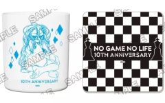 [중고] 머그컵·탕만 화이트 10th Anniversary 글라스 & 아크릴 코스터 세트 [노게임·노라이프]