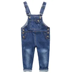 ブルー_80 YW 子ども用 キッズ サロペット 女の子 男の子 デニムパンツ オーバーオール ジーンズ ロンパース 子供 オールインワン サスペンダー 男女兼用 オールインワン サスペンダー 80