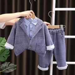 ☆ ブルー ☆ 90CM ☆ フォーマルスーツ キッズ mw9530201 フォーマルスーツ キッズ カジュアル パンツスーツ フォーマル スーツ カジュアルスーツ ジャケット ズボン パンツ シャツ ストライプシャツ 子供服 子ども服 男の子 子供