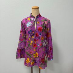 GUCCI　グッチ　シャツブラウス　花柄　フラワーフローラ　サイズ40　あ241005-2