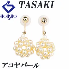 タサキ 田崎真珠 アコヤ真珠 イヤリング K18イエローゴールド TASAKI  