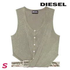 新品・未使用 ディーゼル DIESEL ノースリーブリブカットソー レディース ベルト付き ヴィンテージ加工 ストレッチ T-HOLDER