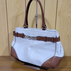 11 COACH コーチ レザー トートバッグ  ホワイト