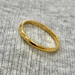 STAINLESS STEEL 2mmラウンドリング Gold 甲丸指輪 金色