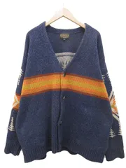 ペンドルトン PENDLETON Vネックカーディガン 2575-0002 ネイティブ柄 M 紺 ネイビー ウール 