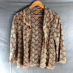 ボーベル BouBell カーディガン 刺繍 前開き 長袖 ブラウン系 15サイズ 2025090100186