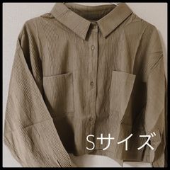 【未使用】長袖シャツ　カーキ色　S