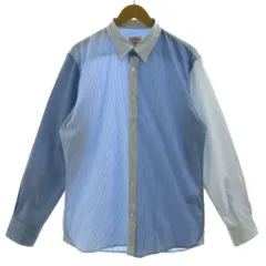 ブルックスブラザーズ BROOKS BROTHERS シャツ ボタンダウン クレイジーパターン 長袖 コットン ストライプ ブルー 青 ホワイト 白 XL