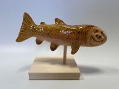 埴輪「イトウ」【はにわ作家 松江直樹さんコラボ作品】