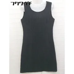 ◇ COMME CA ISM コムサイズム ストライプ ノースリーブ 膝丈 ワンピース サイズ9 ブラック レディース 【中古】 【1106010010264】
