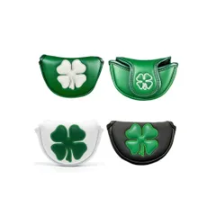 ゴルフカバーヘッドカバー パターカバーマレット用　小型タイプ　マグネット開閉 クローバー模様 送料無料