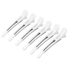 KISARG ダッカール ヘアピン ヘアクリップ メンズ 美容師 プロ用 前髪 髪留め クリップ ブロッキング 跡がつかない ヘア ピン 大きめ 6本セット 11.5cm ホワイト