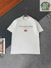 【今日WTO】Alexanderwang AW 重克双紗純棉 ブルーライト発泡ロゴ 春夏 T シャツ-FV38