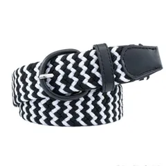 メッシュベルト ゴルフベルト ベルト メンズ ホワイト×ブラック