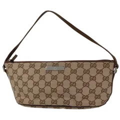グッチ GUCCI GG柄 ハンドバッグ ロゴ アクセサリーポーチ ハンドバッグ GGキャンバス ピンクベージュ 0391103 レディース 【中古】