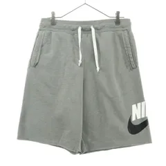 美品 NIKE ナイキ ワンポイントロゴ ショートパンツ L グレー ジャージ メンズ 古着