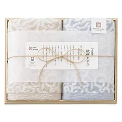 【新品・3営業日で発送】今治謹製 紋織タオル フェイスタオル2P ブルー IM7720BL