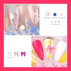 ★スタッフおすすめ★ZHEJIA ネイルパーツ ネイルアート 変色 蝶の形 花 （合計約180個） ジュエリーパーツ 立体 ネイルデコパーツ ビーズ ネイル用 3D UVライト照射色変化 DIY 手作り ネイルアートジュエリー デコパーツ