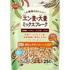 マルカン 小動物のおいしいムキエン麦＆大麦 ミックスフレーク 250g 小動物用フード （1点）