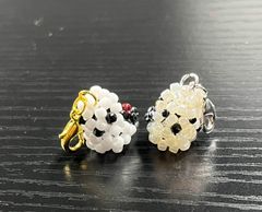 ビーズチャーム　2個セット　シマエナガ①